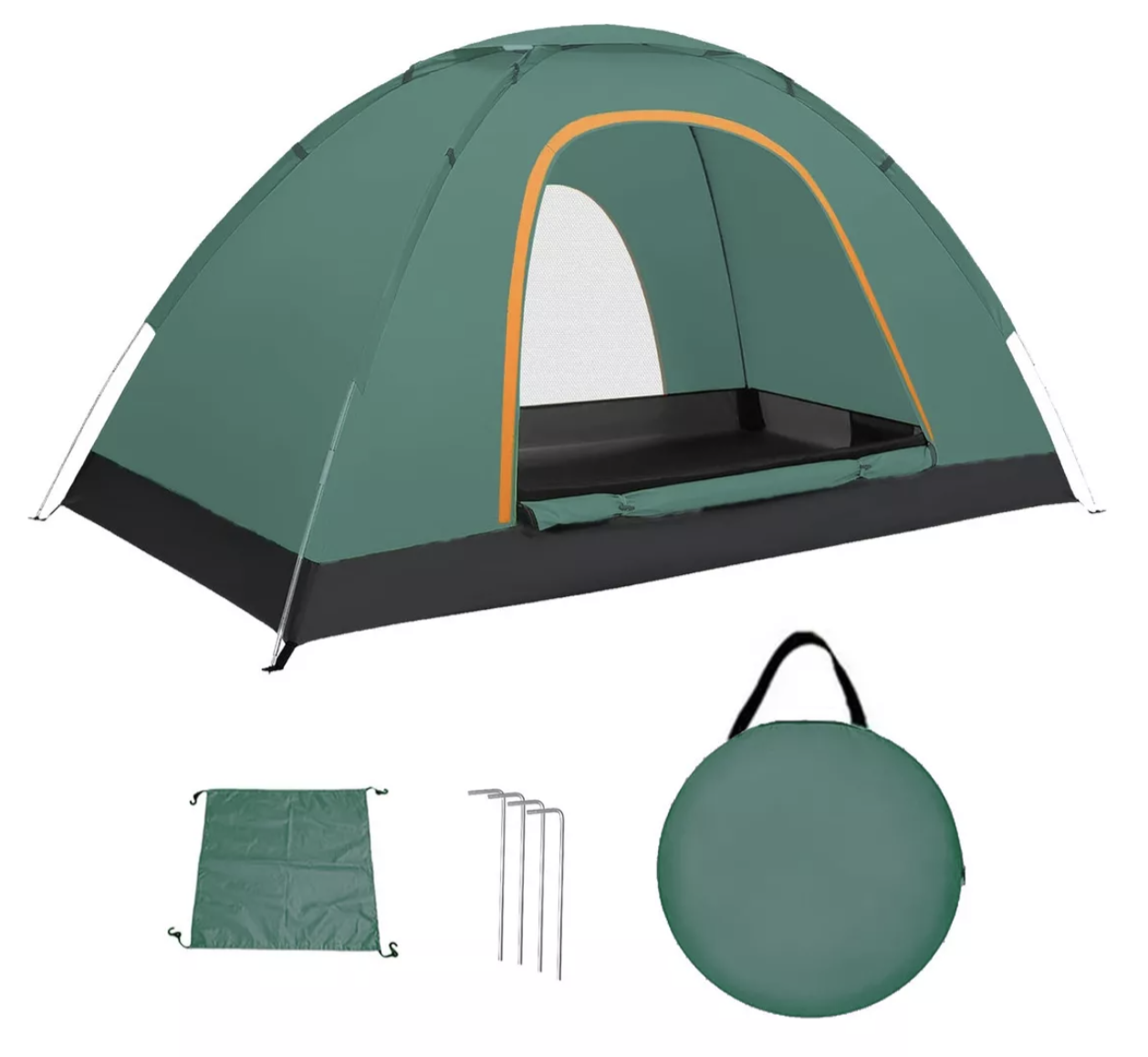 Tiendas Casa Campaña 3 Personas/gran Espacio /fácil Instalar Color Verde oscuro T