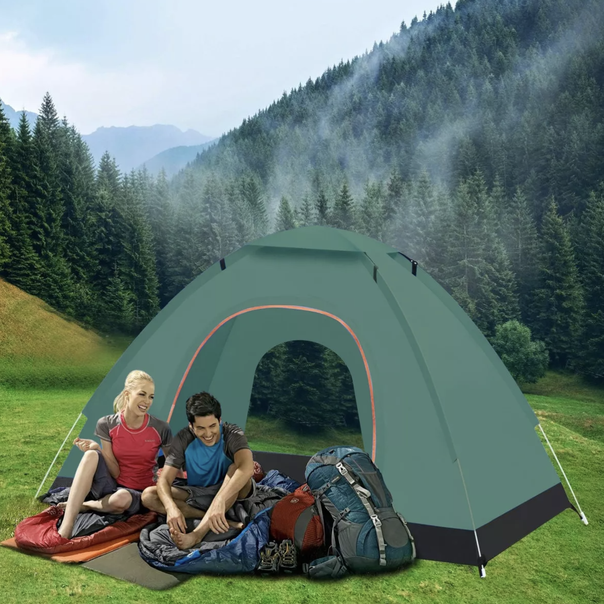 Tiendas Casa Campaña 3 Personas/gran Espacio /fácil Instalar Color Verde oscuro T