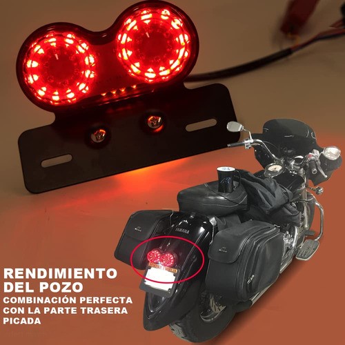 Stop Porta Placa Direccionale Led Moto Cafe Racer Bobber 12v