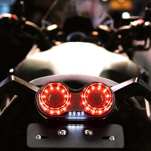 Stop Porta Placa Direccionale Led Moto Cafe Racer Bobber 12v