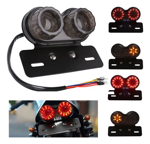 Stop Porta Placa Direccionale Led Moto Cafe Racer Bobber 12v