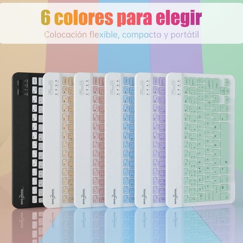 Teclado Inalámbrico Bluetooth Para iPad Android Pc VERDE