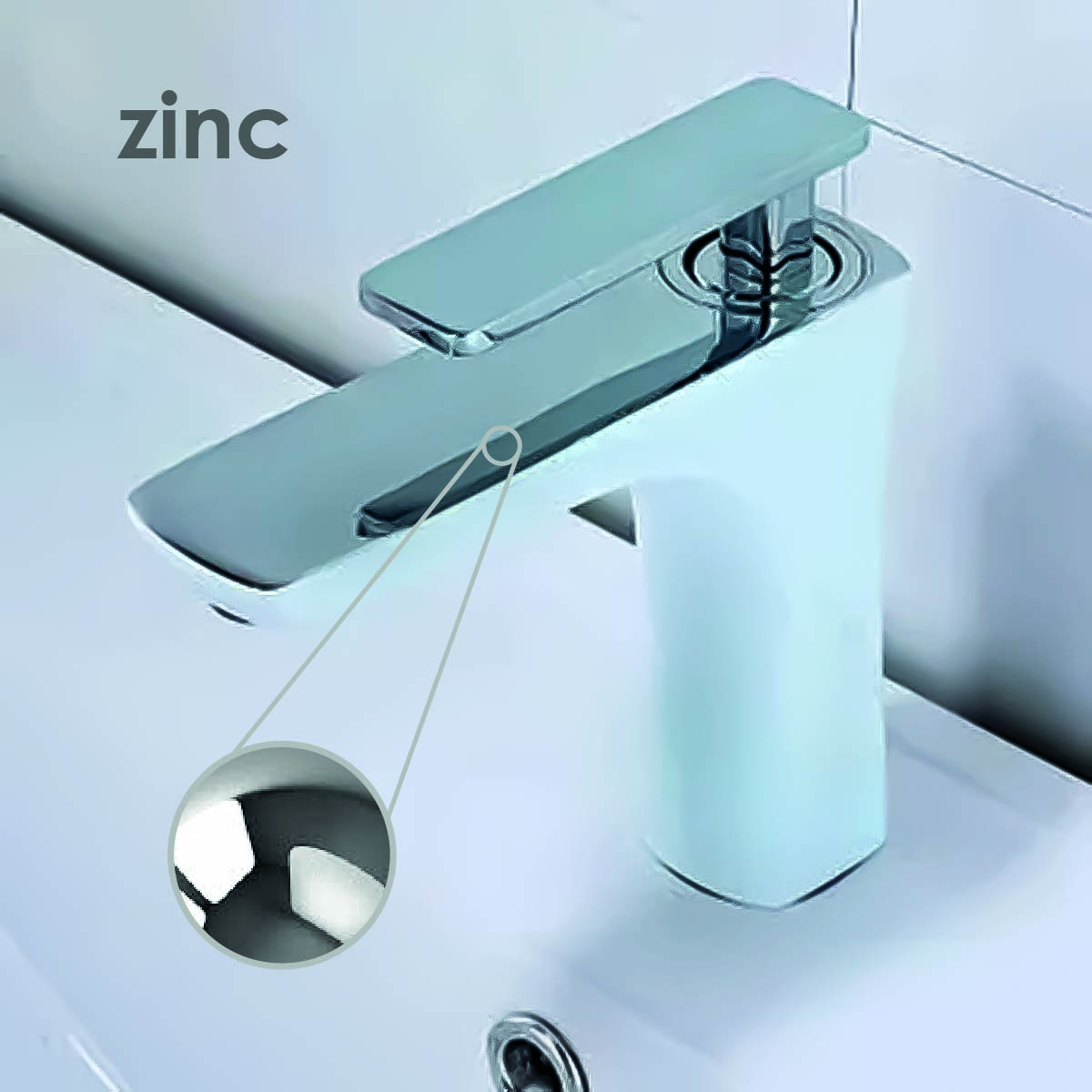 Grifo mezclador para lavabo agua frí­a/caliente cromo con blanco AT4206CW