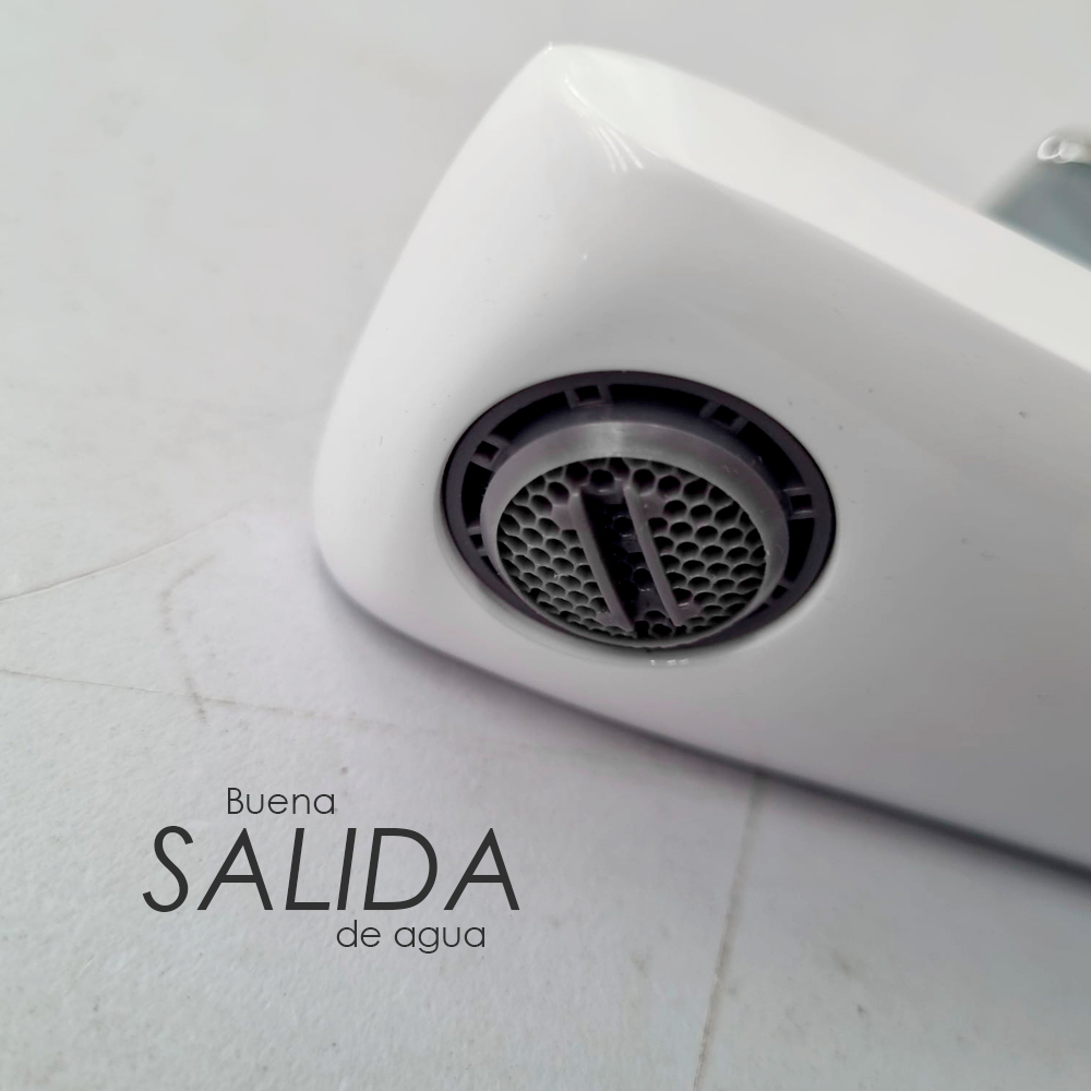 Grifo mezclador para lavabo agua frí­a/caliente cromo con blanco AT4206CW