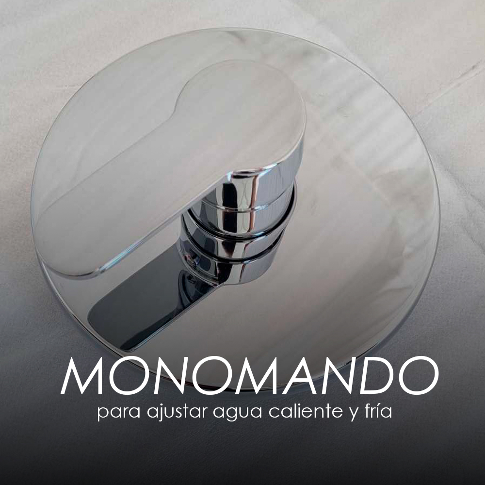 sistema de ducha juego de 2 piezas regadera redonda y mezclador cromo montaje en pared