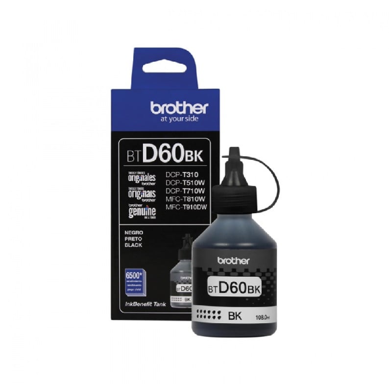 Botella de Tinta BROTHER BTD60BK Inyección de tinta 6500 páginas Negro IMPREROSA IMPRESION PC MAC