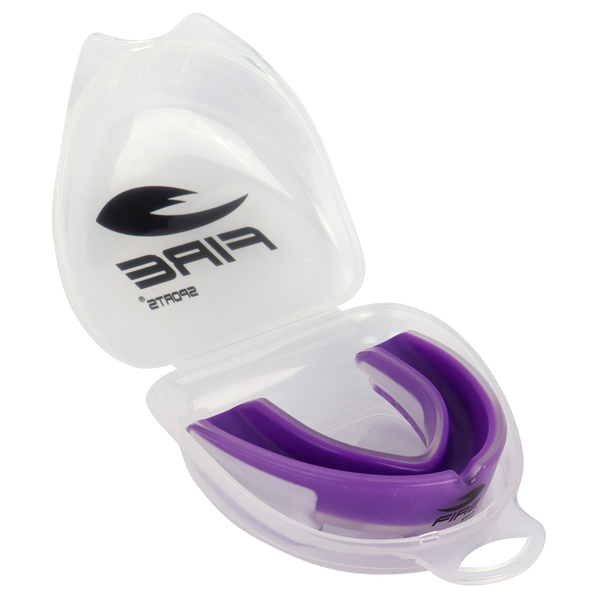 Protector bucal Fire Sports bicolor moldeable para box y artes marciales Morado