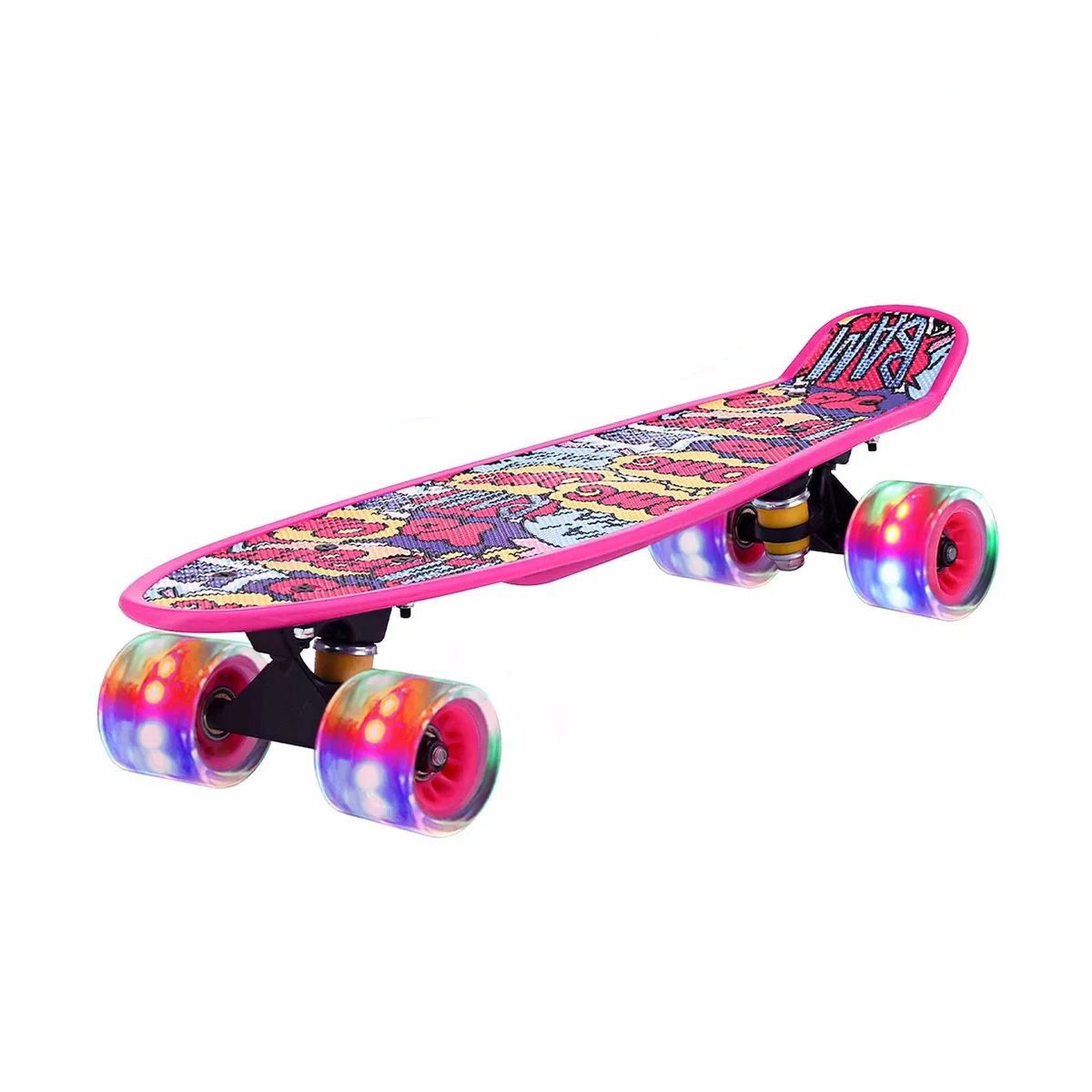 Patineta Skateboard Tipo Penny Cruiser Freestyle Rueda Luces Grafitti