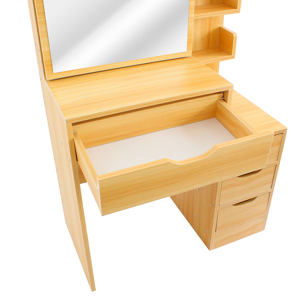 Tocador de Dormitorio con Banco de 3 Cajones con Almacenamiento y Espejo Moderno Bona.