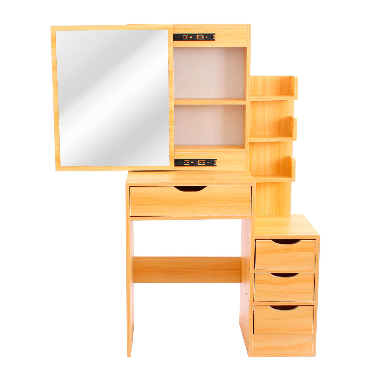 Tocador de Dormitorio con Banco de 3 Cajones con Almacenamiento y Espejo Moderno Bona.