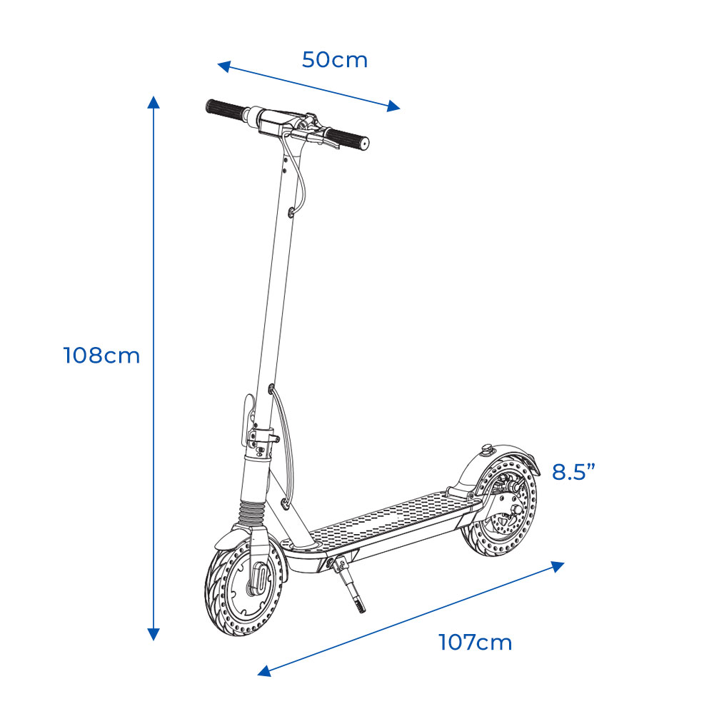 Scooter Eléctrico Plegable Moboss Patín M12 250W Aluminio.