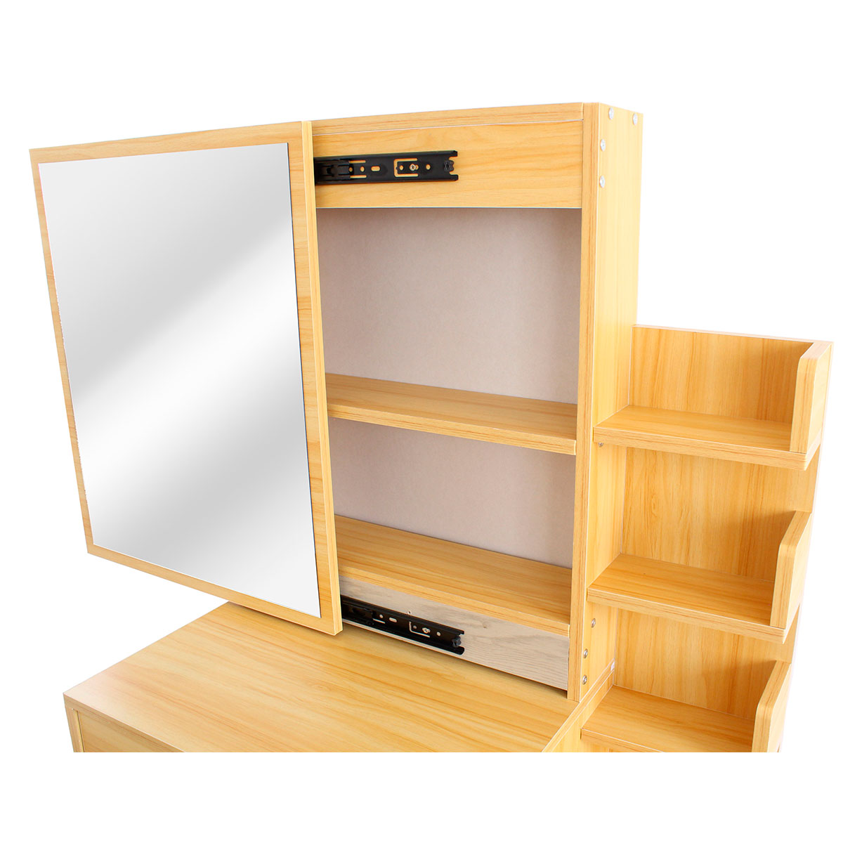 Tocador de Dormitorio con Banco de 3 Cajones con Almacenamiento y Espejo Moderno Bona.