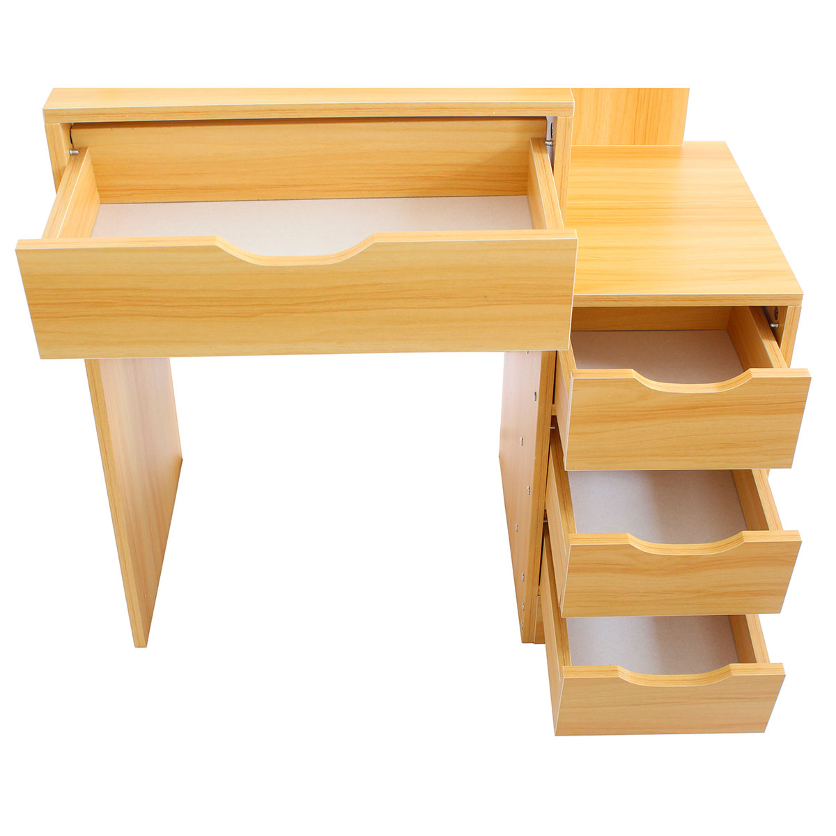 Tocador de Dormitorio con Banco de 3 Cajones con Almacenamiento y Espejo Moderno Bona.