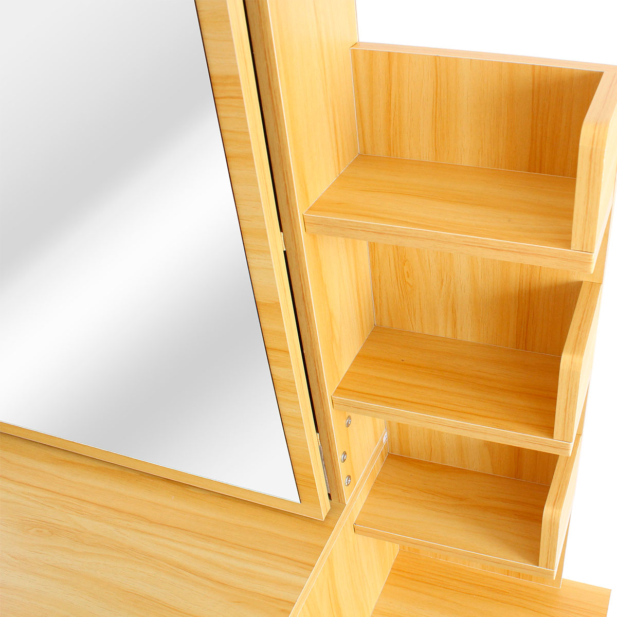 Tocador de Dormitorio con Banco de 3 Cajones con Almacenamiento y Espejo Moderno Bona.