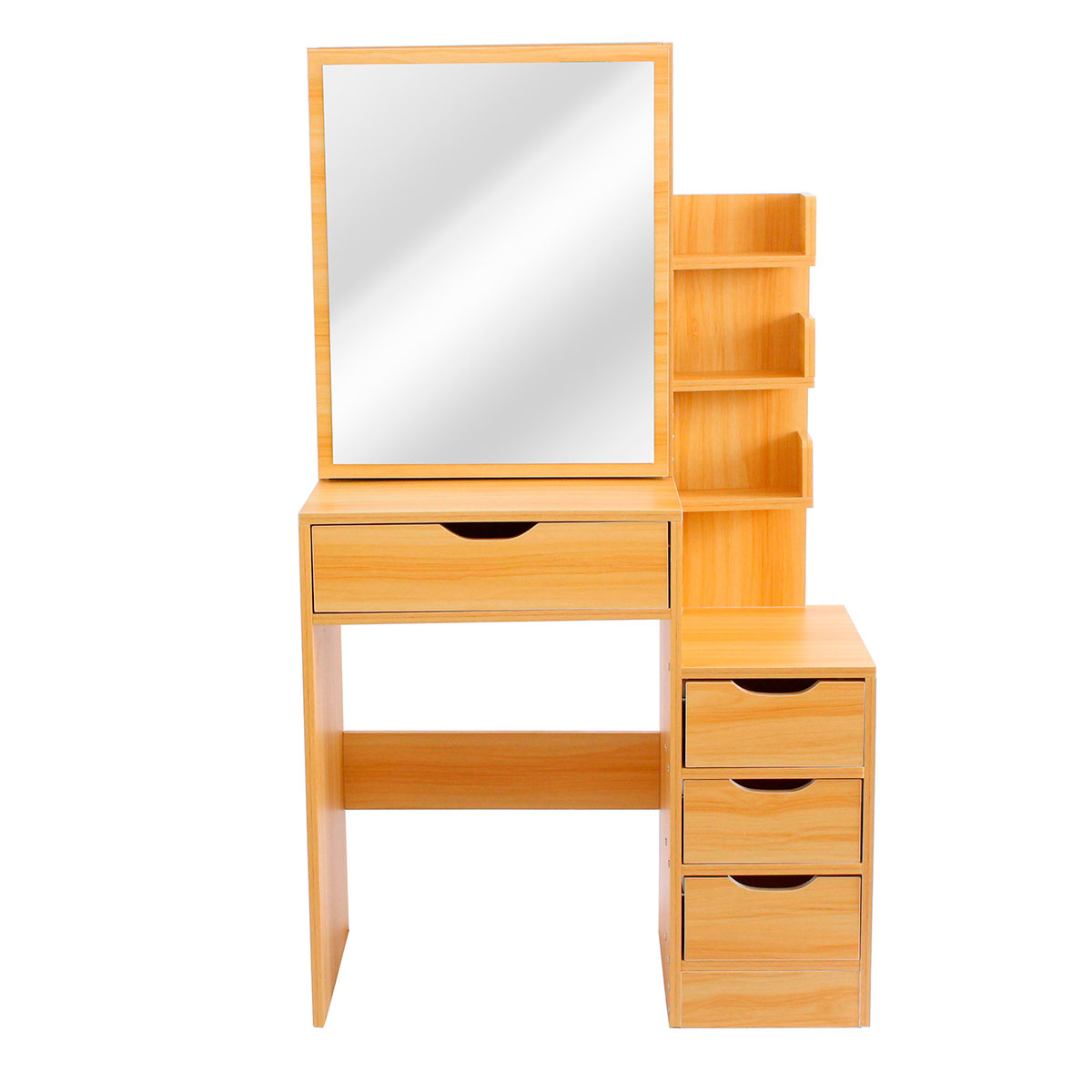Tocador de Dormitorio con Banco de 3 Cajones con Almacenamiento y Espejo Moderno Bona.