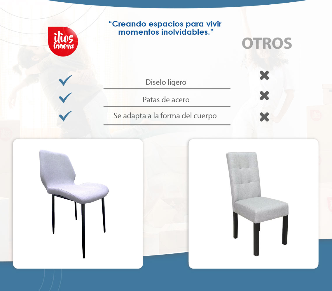 Silla de comedor berlin/Gris