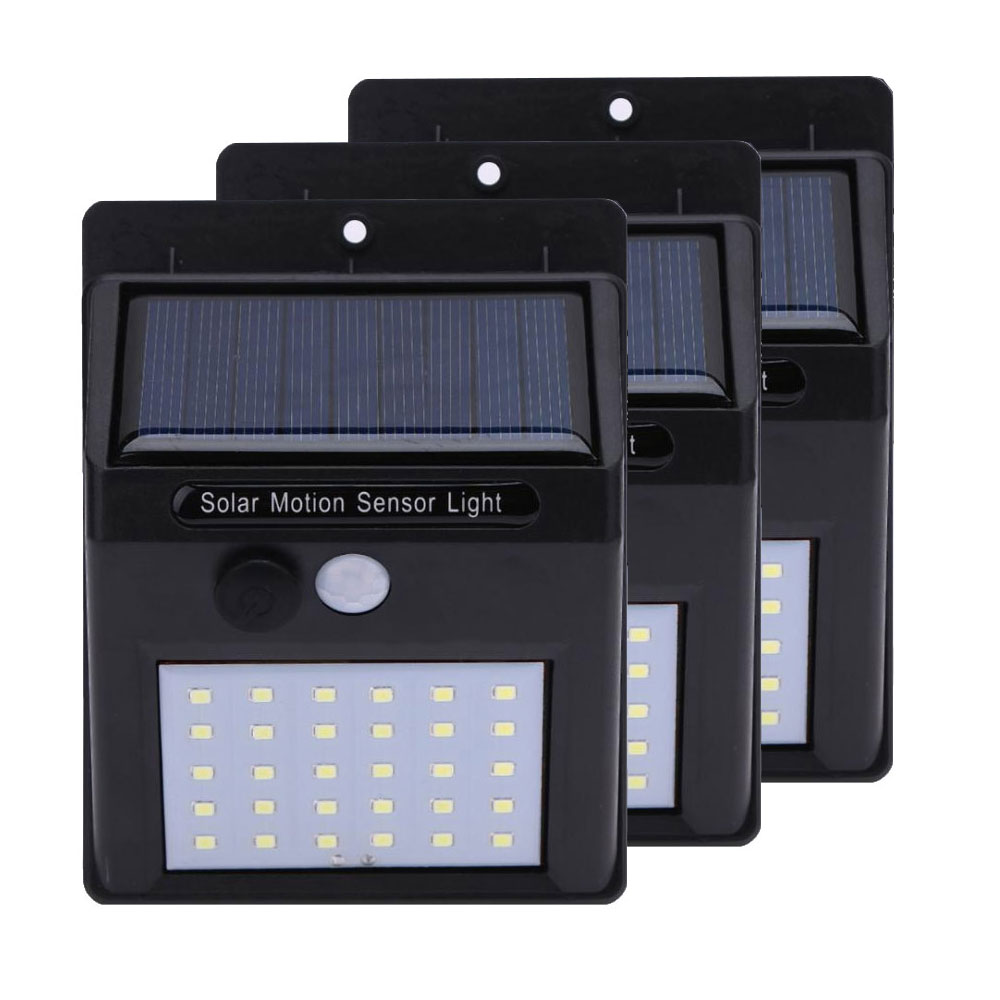  3 Lámparas con sensor de movimiento 30% Iliosinnova Lámpara solar Color negro Para exteriores