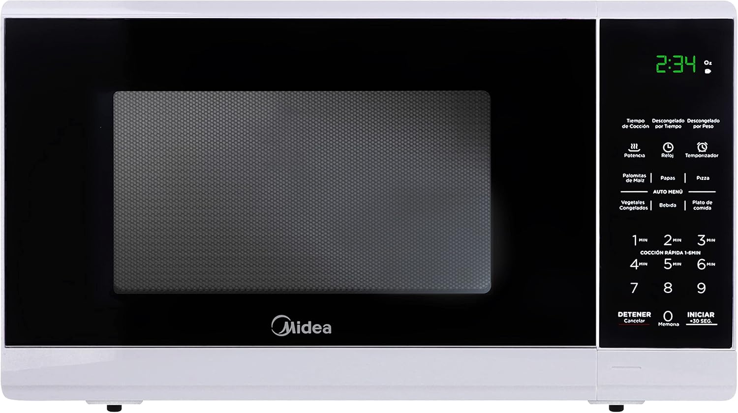 Midea Horno de Microondas 0.7 Pies Cúbicos / 20 L, Negro y Blanco