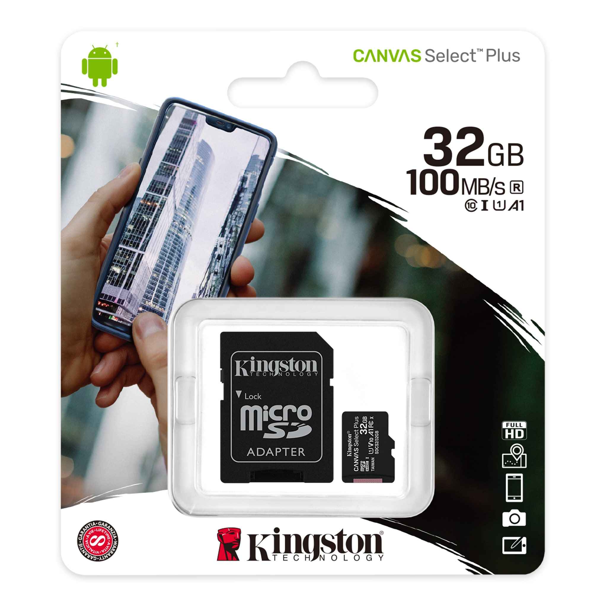 Tarjeta de Memoria MicroSD 32GB Incluye Adaptador SD 