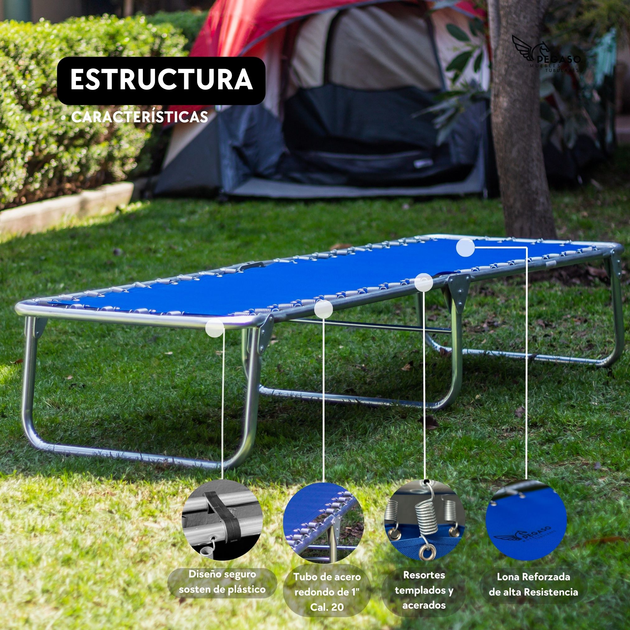 Catre Clásico de Lona de Poliéster Plastificada Ojillada MOD: KSL-REY.