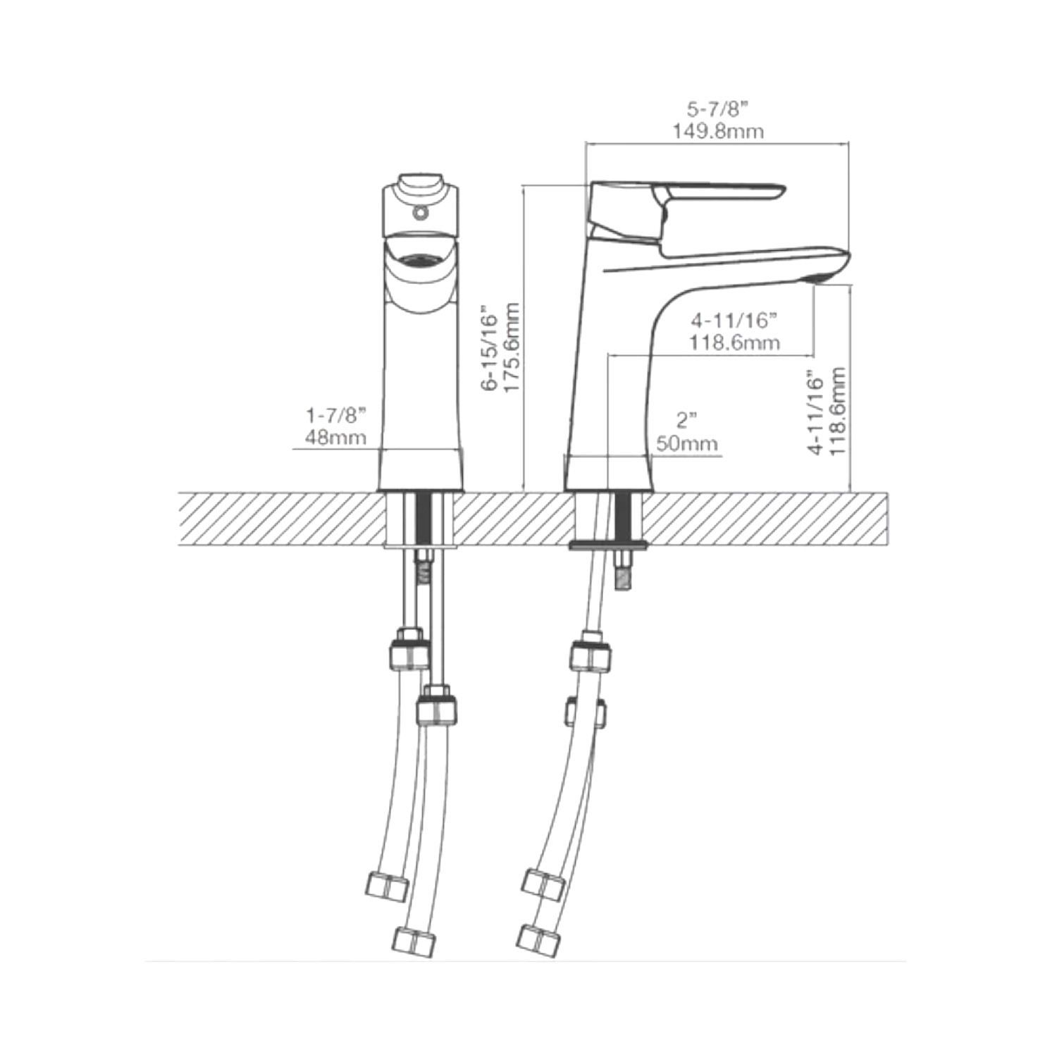 Llave Monomando baño Lavabo Ovalin Rubinett Laton Solido Negro Mate 18 Cm