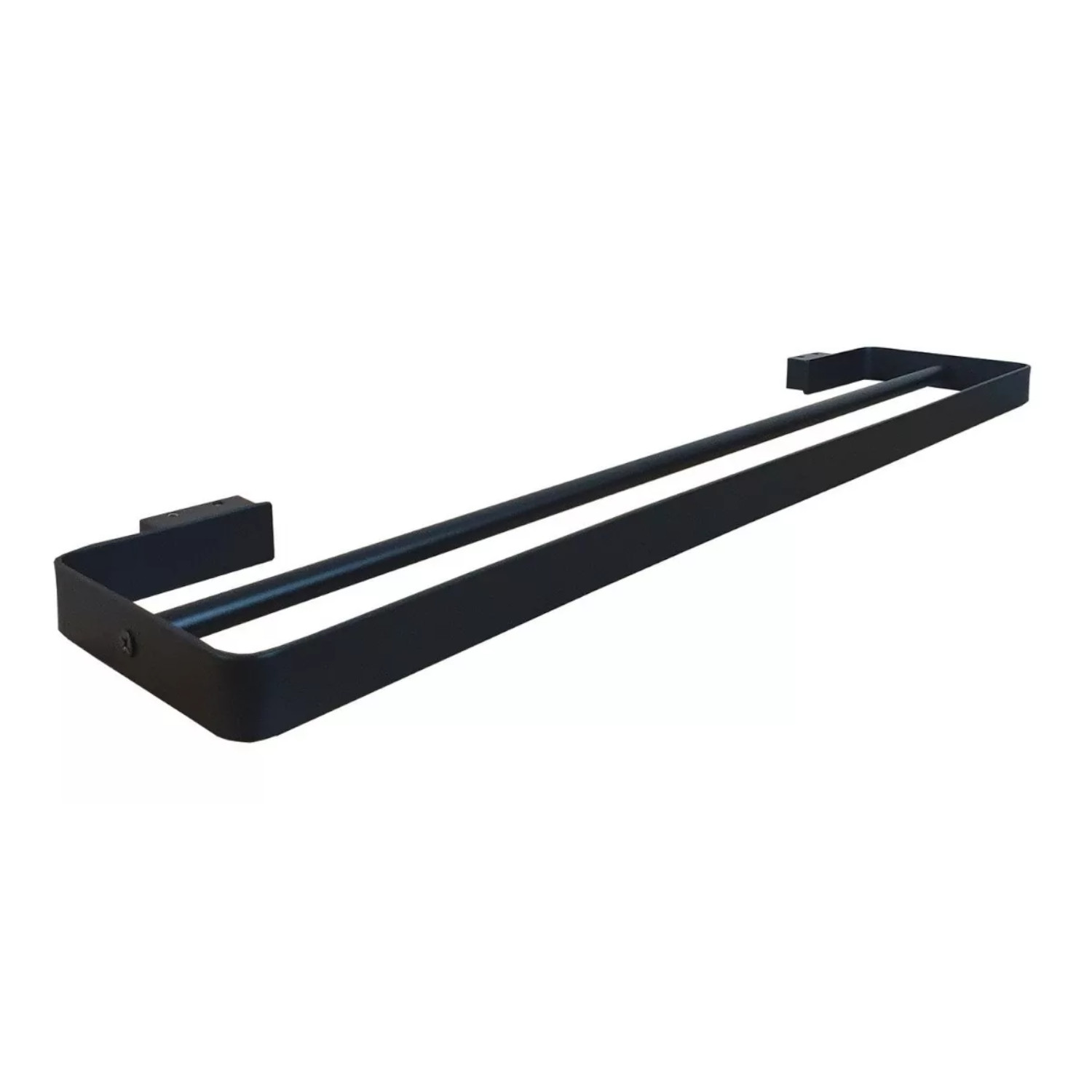 Toallero Doble De Barra Baño Negro Mate Cuadrado Rubinett