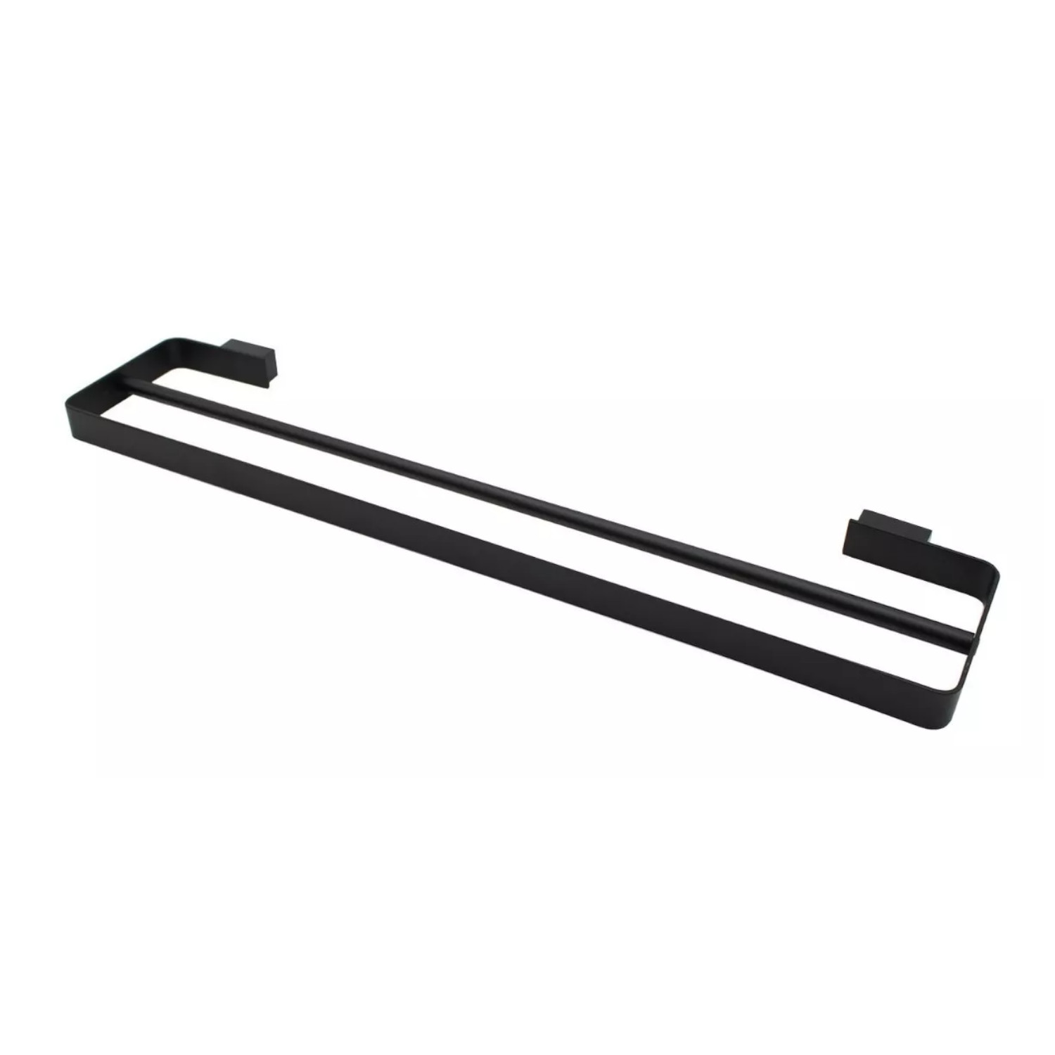 Toallero Doble De Barra Baño Negro Mate Cuadrado Rubinett