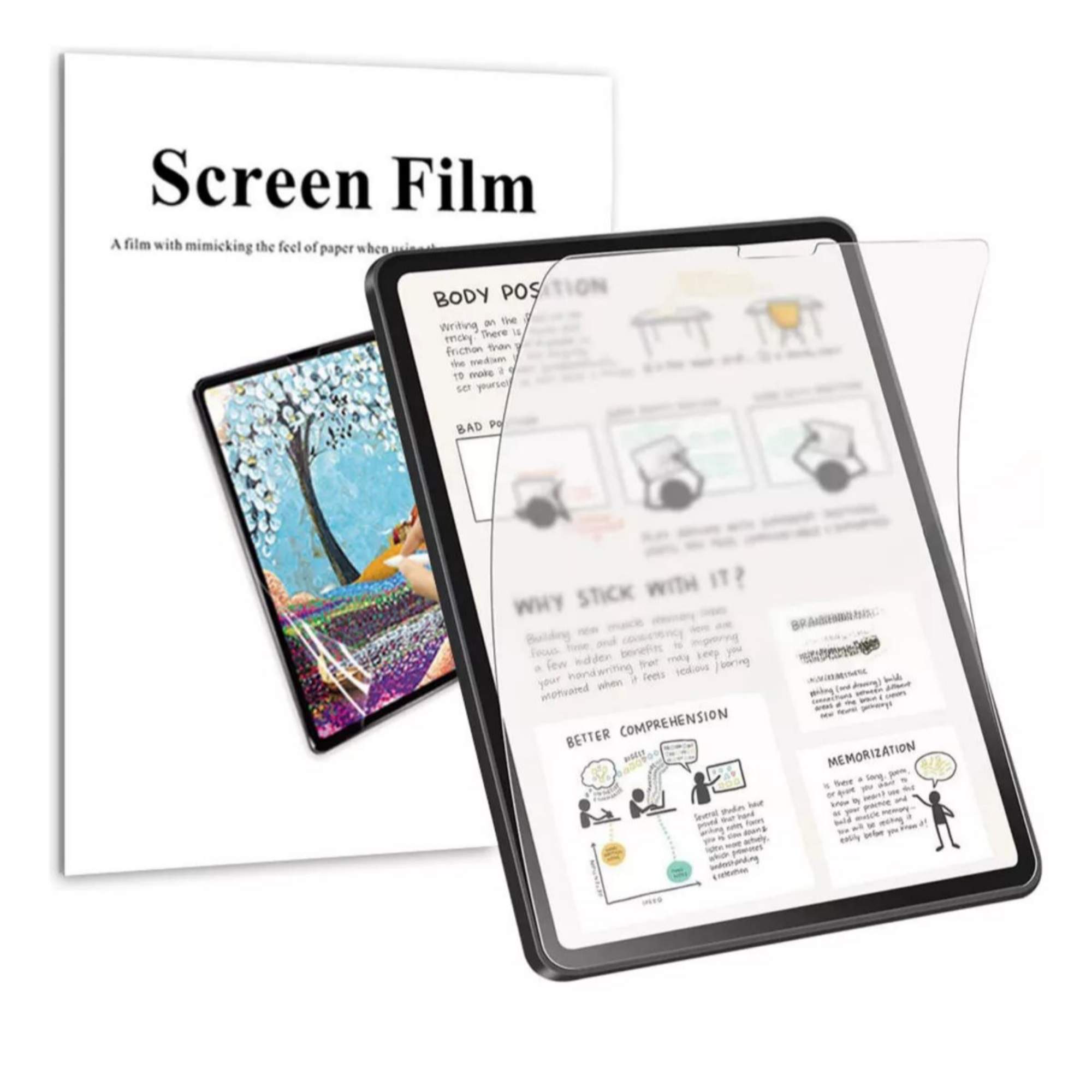 2 Micas Protector Pantalla Para iPad Pro 12.9 Efecto Textura Papel