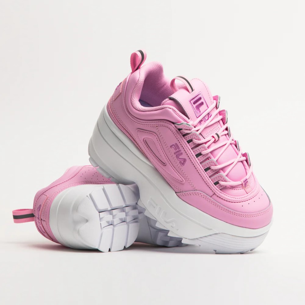 Tenis Fila Disruptor Wedge Plataforma Rosa Pastel de Dama Original