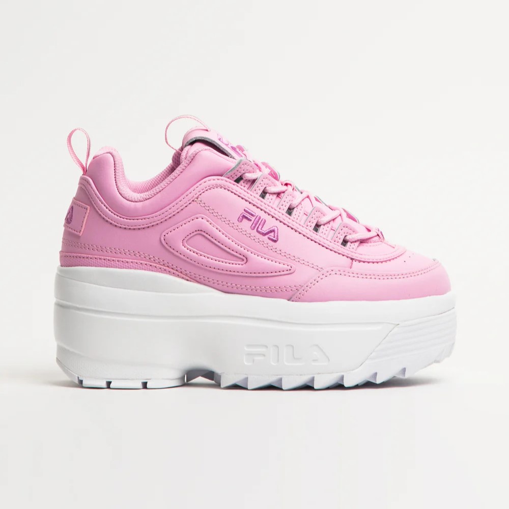 Tenis Fila Disruptor Wedge Plataforma Rosa Pastel de Dama Original