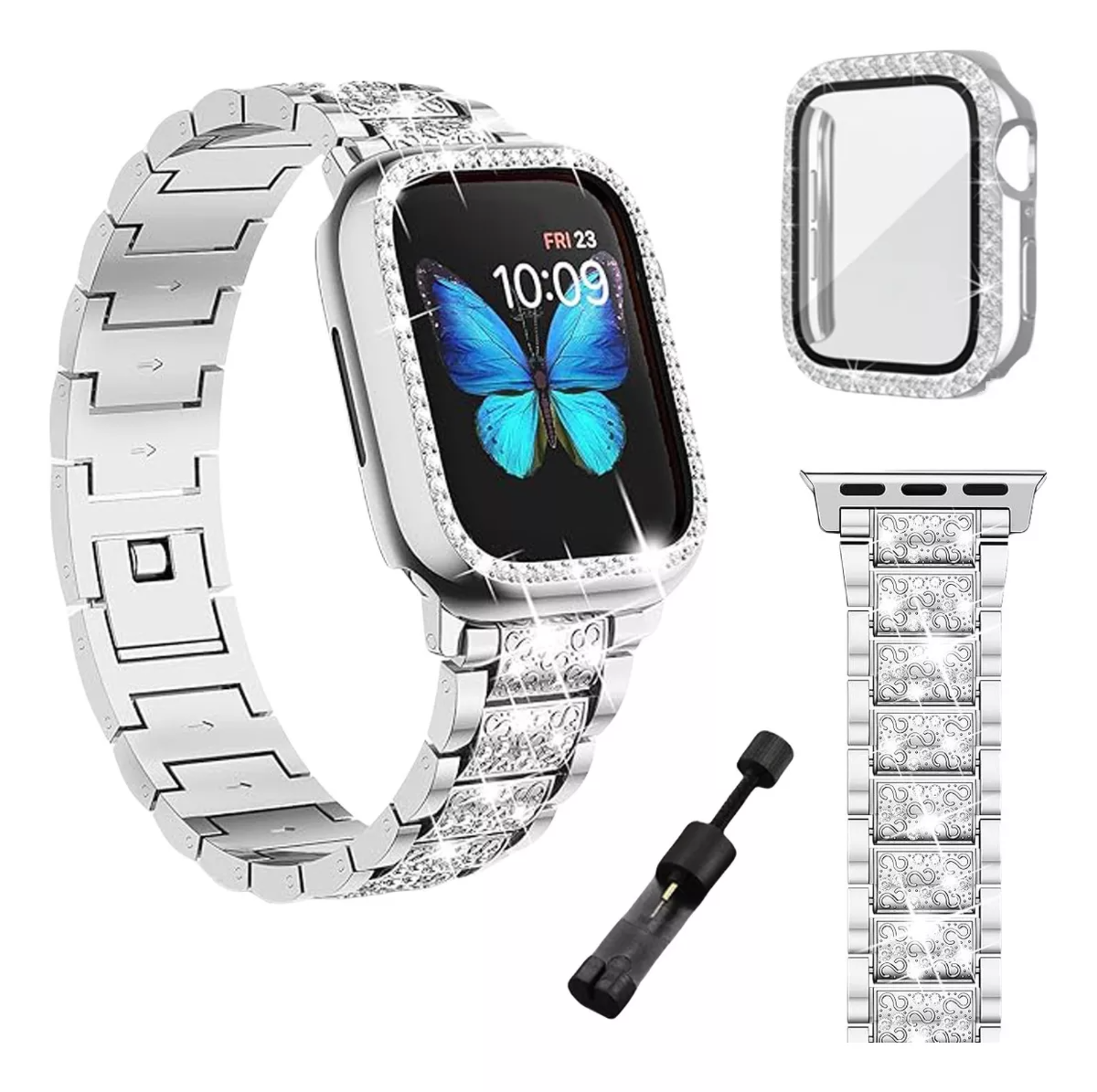 Correa De Acero +case Protector Para Apple Watch 8/7/6/5/se