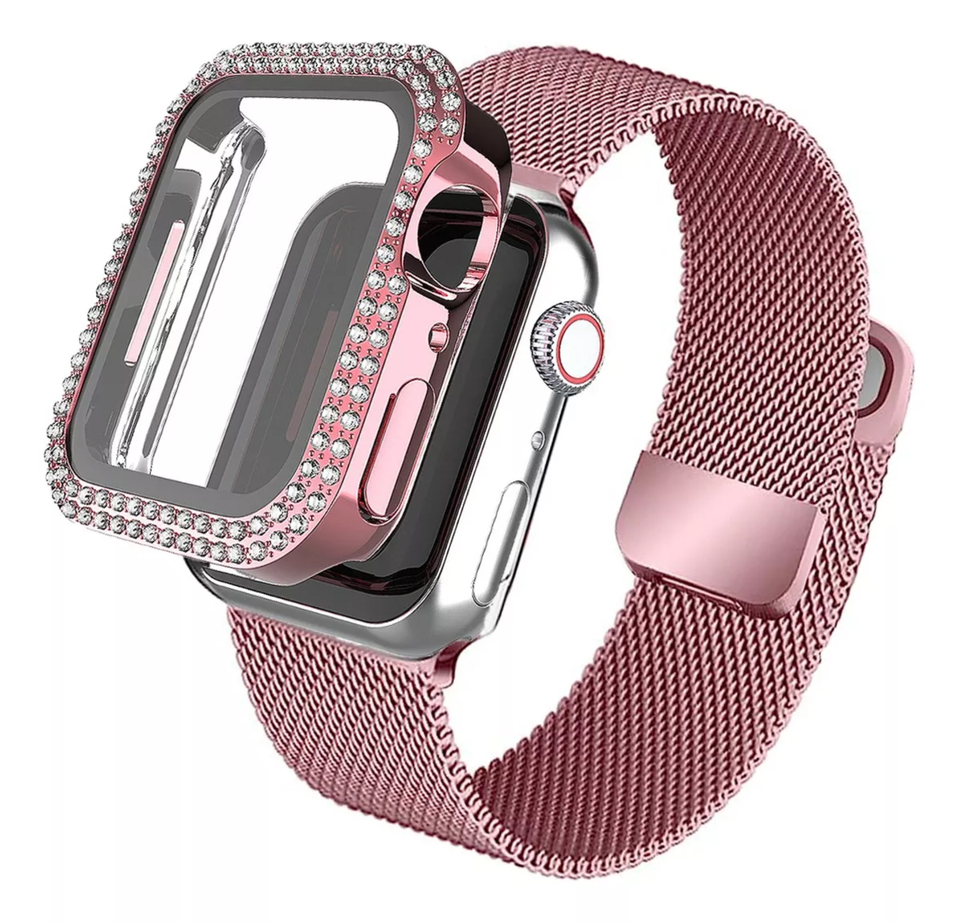 Correa De Acero +case Protector Para Apple Watch Smart Watch 