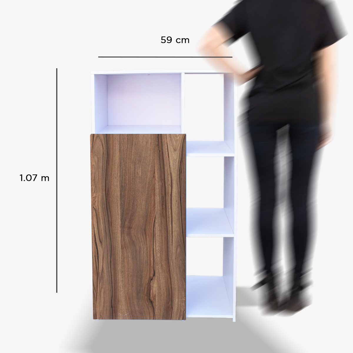 Hogare Mueble Alacena Despensero Organizador Practico Multiusos de melamina de alta resistencia con puerta y estantes Color Blanco Parota