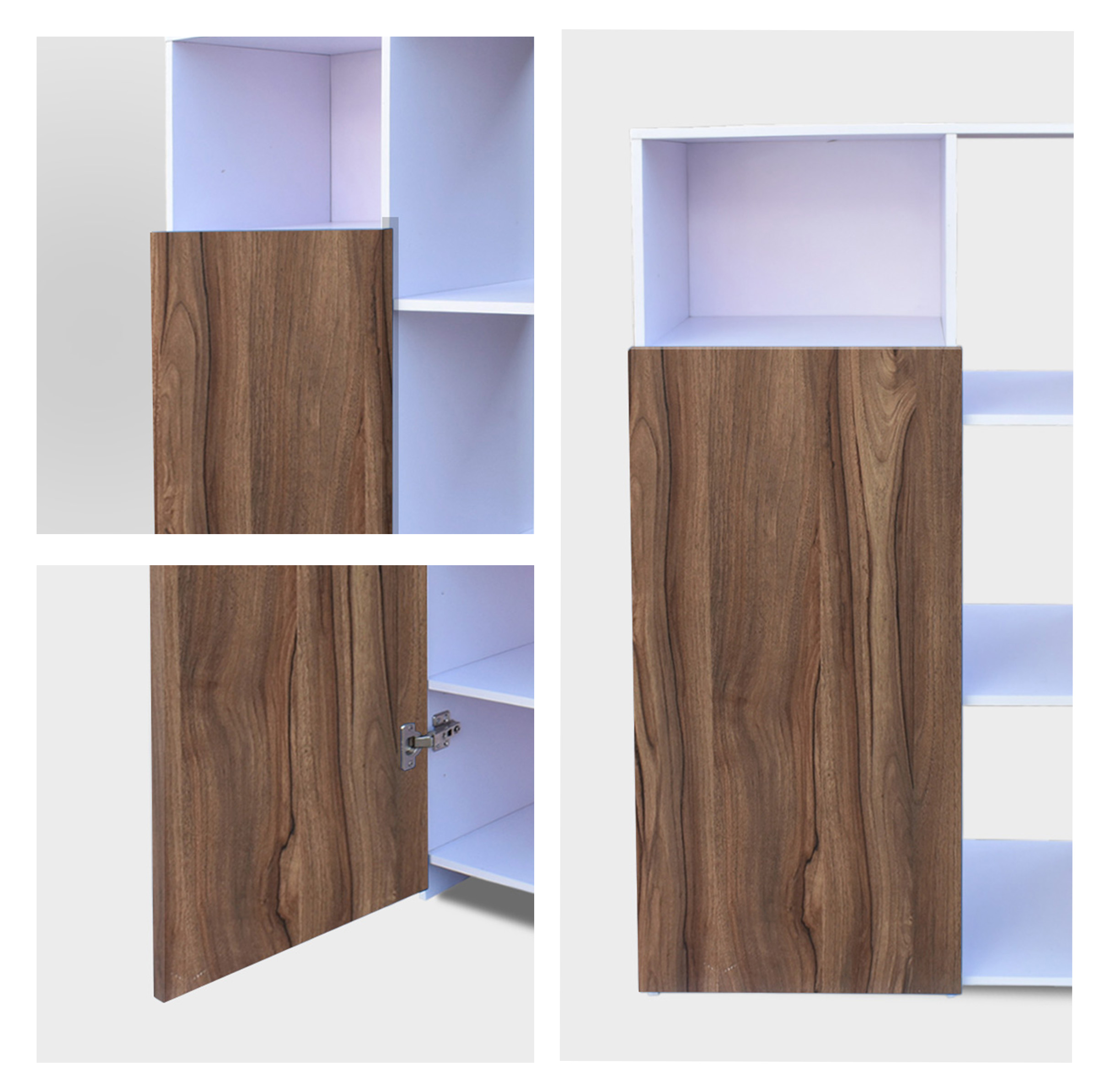 Hogare Mueble Alacena Despensero Organizador Practico Multiusos de melamina de alta resistencia con puerta y estantes Color Blanco Parota