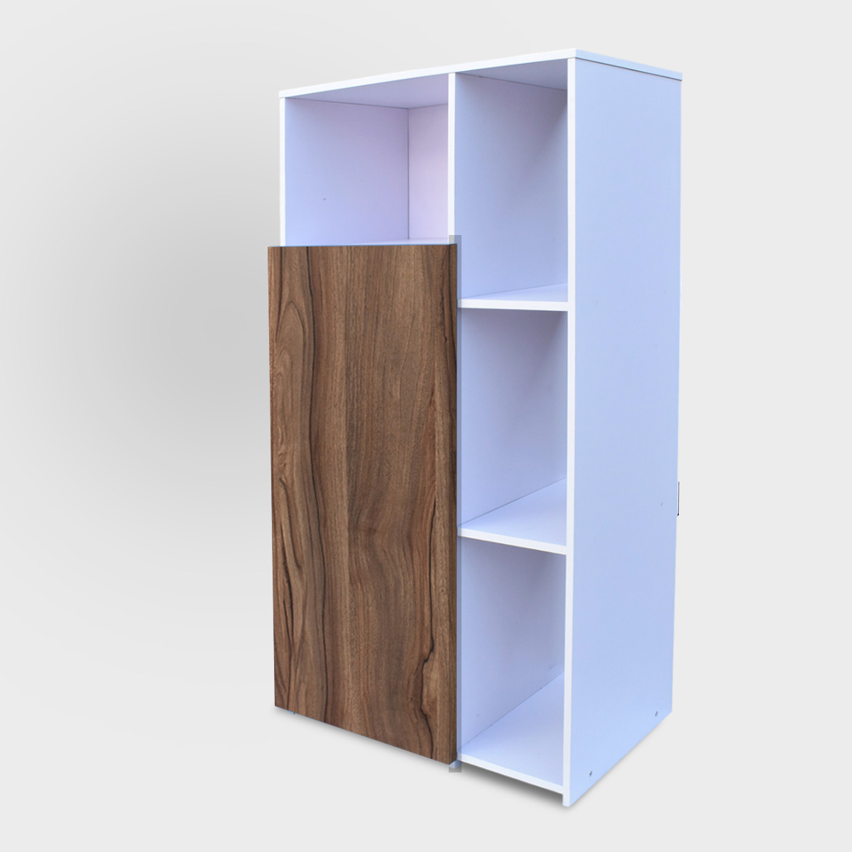 Hogare Mueble Alacena Despensero Organizador Practico Multiusos de melamina de alta resistencia con puerta y estantes Color Blanco Parota