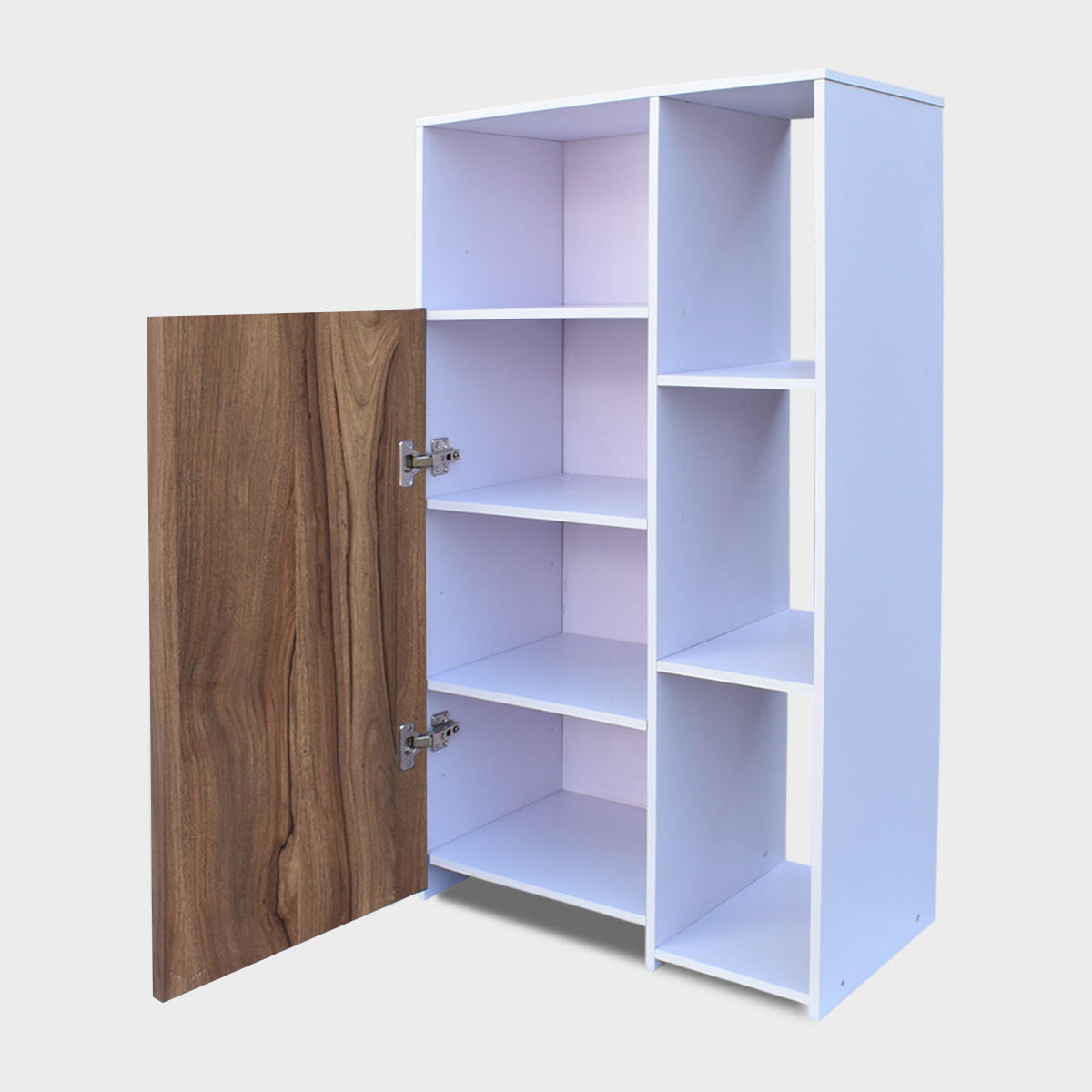 Hogare Mueble Alacena Despensero Organizador Practico Multiusos de melamina de alta resistencia con puerta y estantes Color Blanco Parota