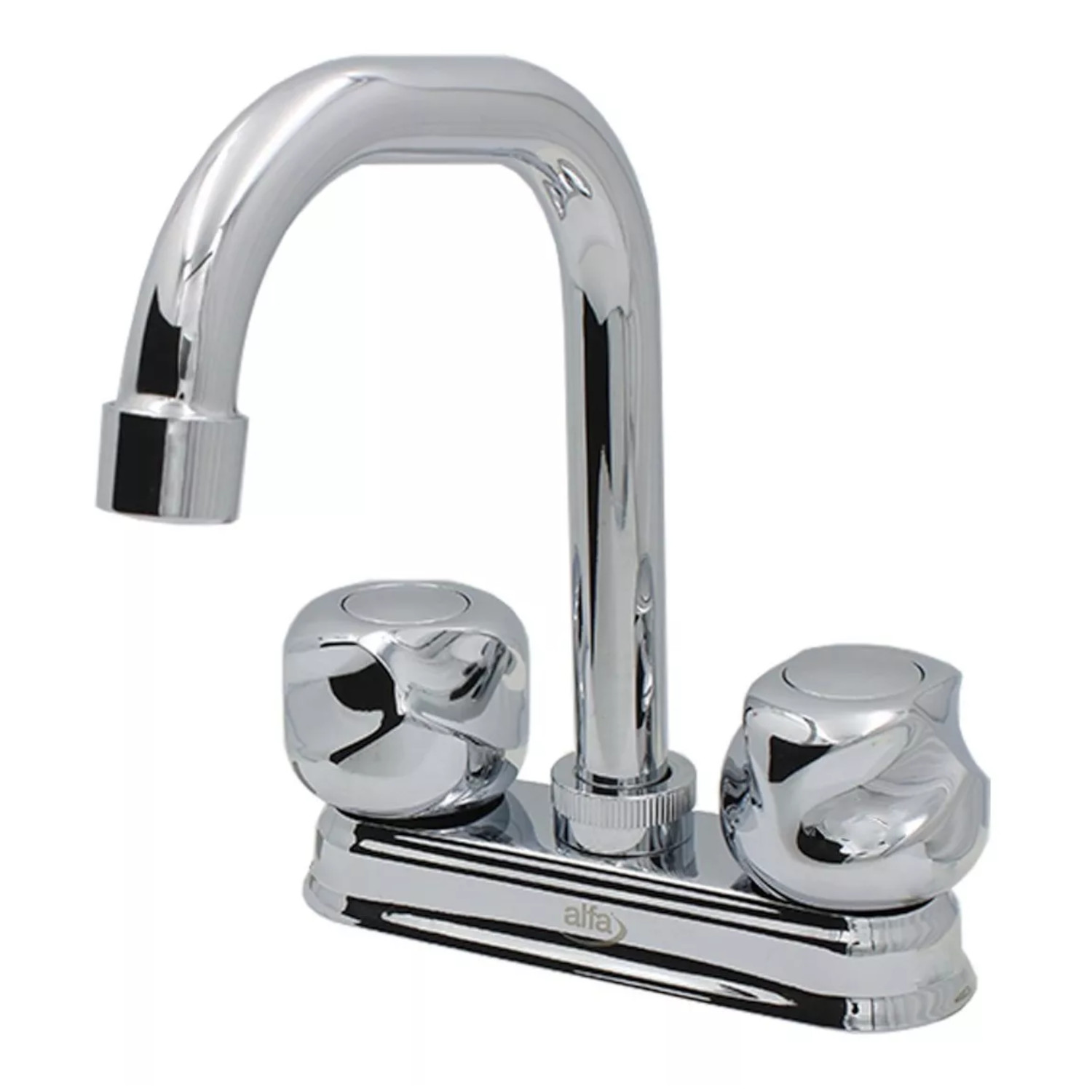 Llave Mezcladora Baño Lavabo Alfa Cuerpo De Latón Cromada Reguilete Moderna