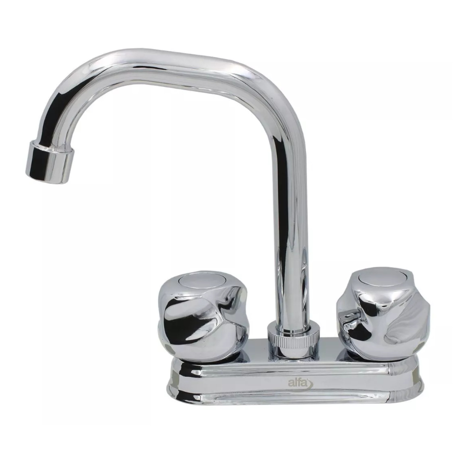 Llave Mezcladora Baño Lavabo Alfa Cuerpo De Latón Cromada Reguilete Moderna