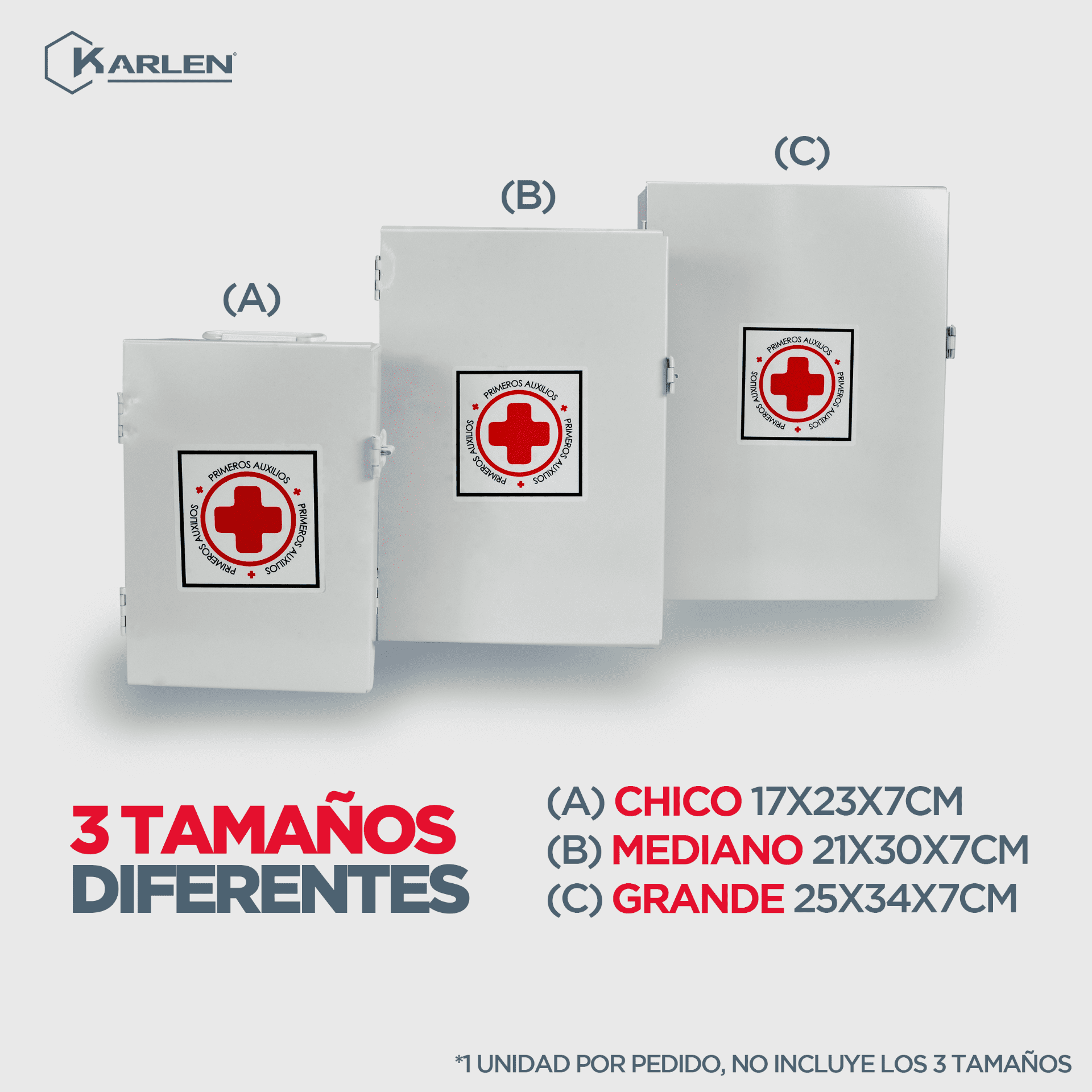 Botiquín de primeros auxilios grande color blanco, caja metálica para emergencias, botiquín de emergencias vacío, diseñado para poder colocarlo en la pared