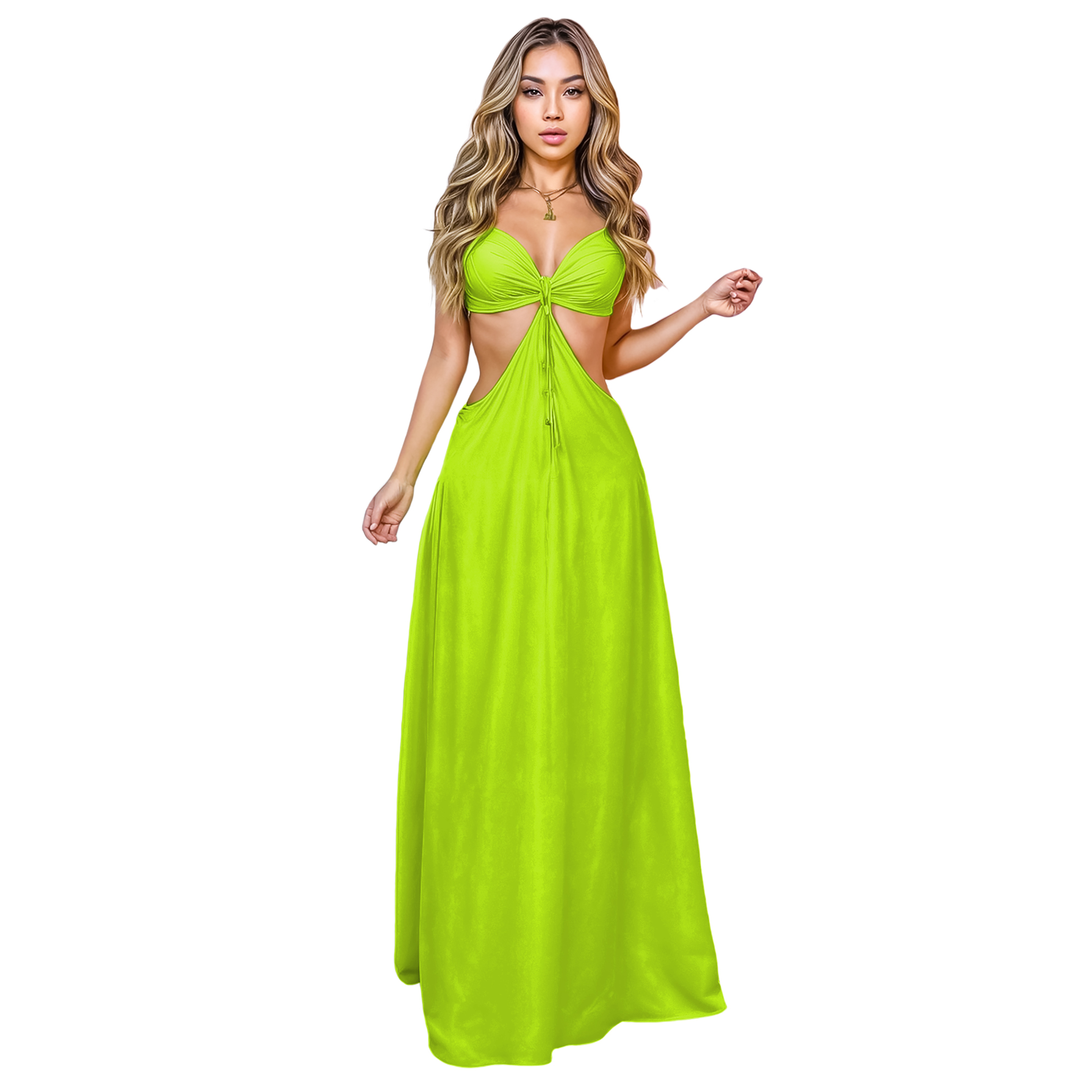 Vestido strapless casual juvenil dia largo dama mujer xally 2437 aberturas tirante moño.