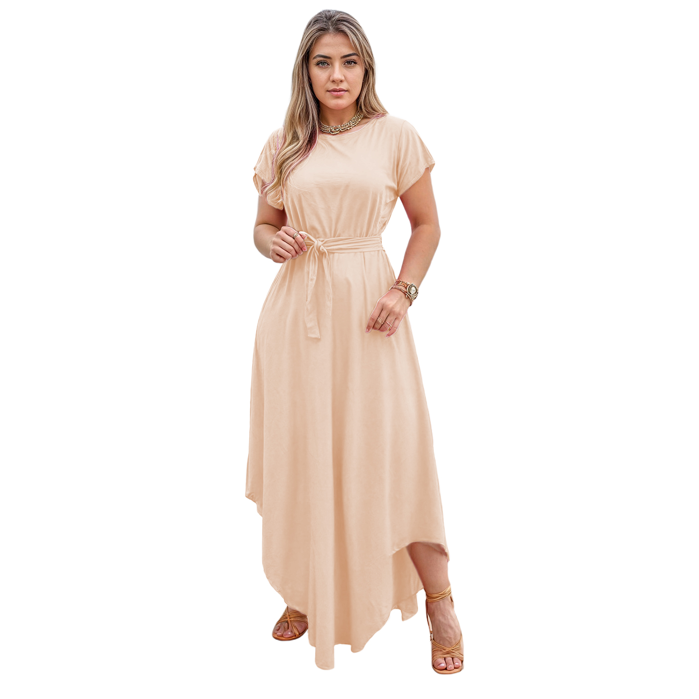 Conjunto de moda casual dama mujer xally 2332 falda holgada vuelo blusa corta cuello redondo manga corta