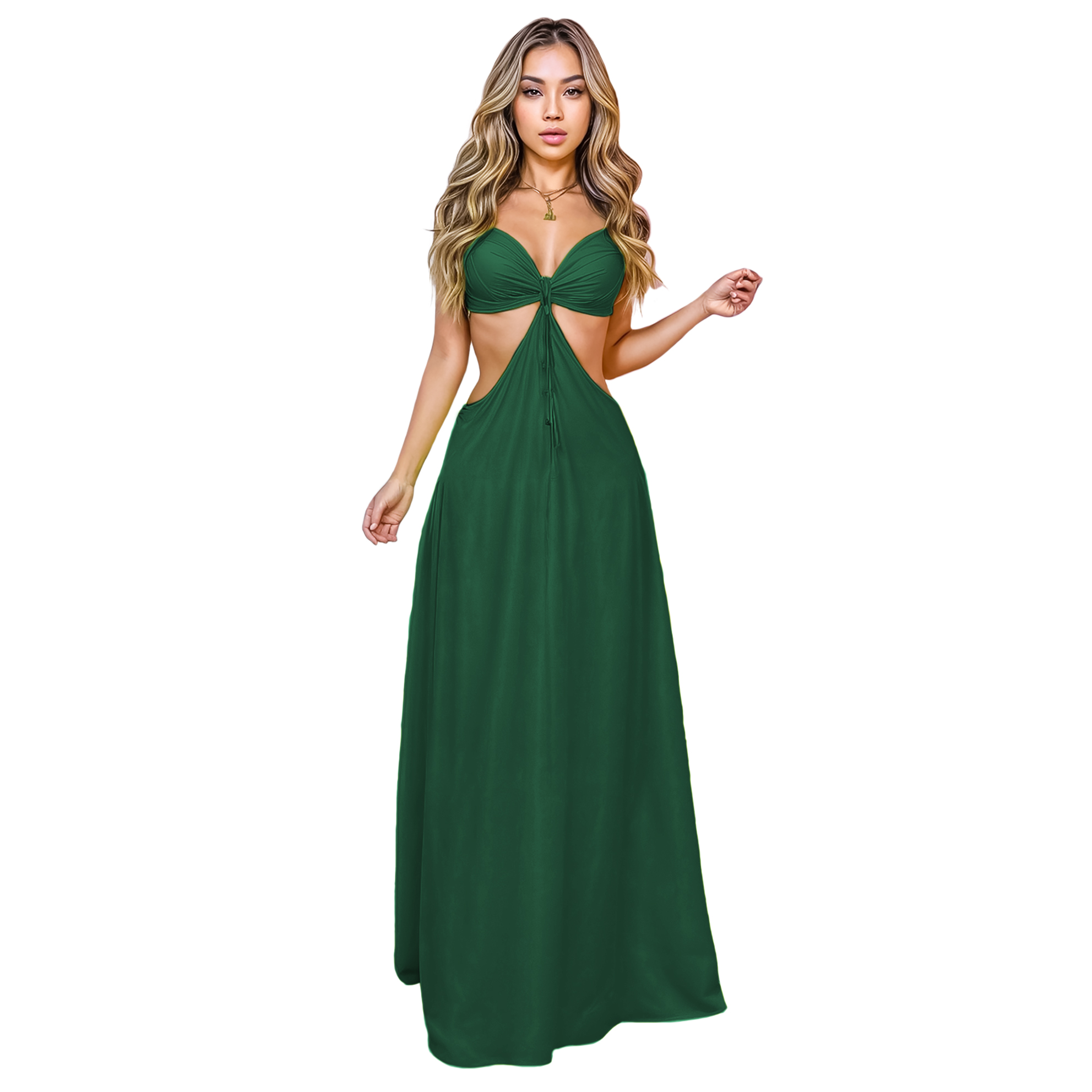 Vestido strapless casual juvenil dia largo dama mujer xally 2437 aberturas tirante moño.