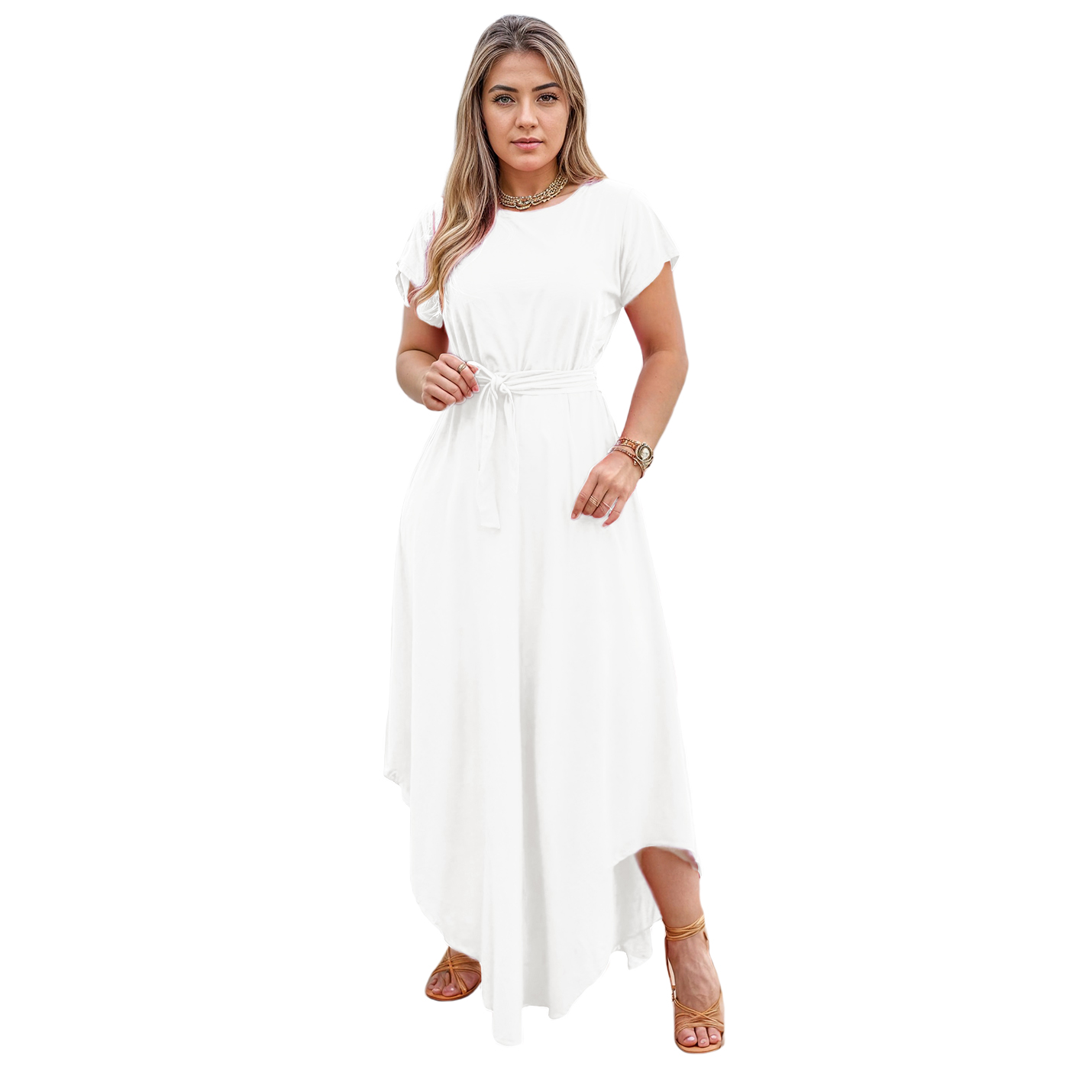 Conjunto de moda casual dama mujer xally 2332 falda holgada vuelo blusa corta cuello redondo manga corta