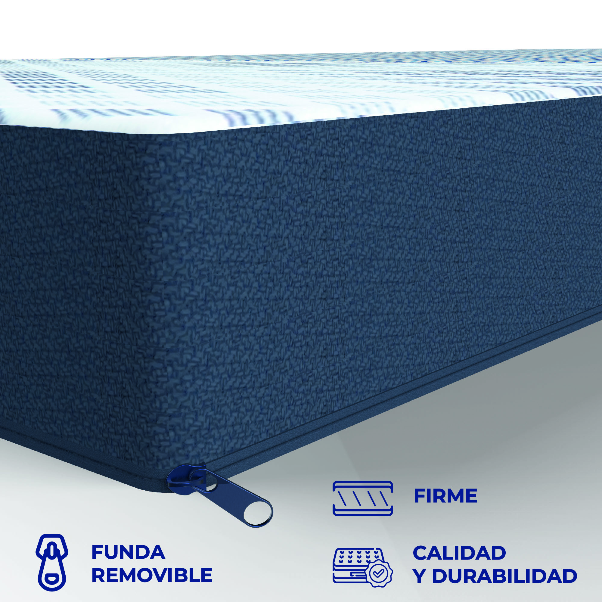 DR JOOHN Colchón seccionado en 3 | Individual | Diseño Plegable, portátil, Confortable y practico | Ideal para Cualquier Espacio | Funda de Algodón-Poliéster con Cierre extraíble. (190 x 100 x 10 cm).