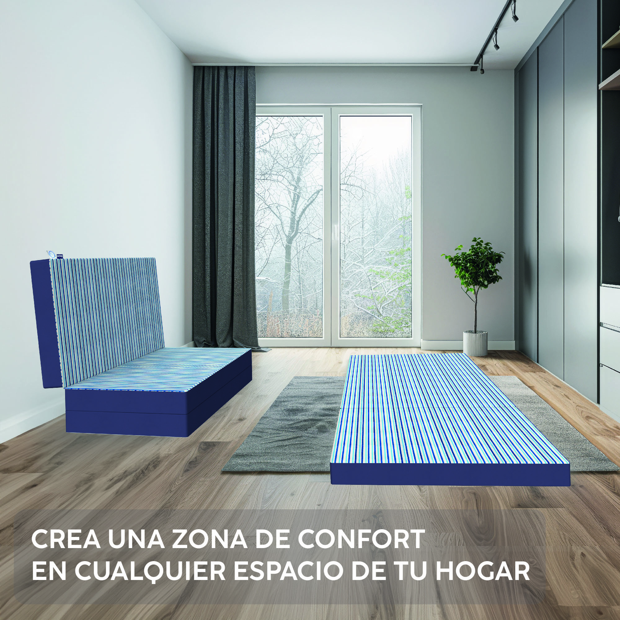 DR JOOHN Colchón seccionado en 3 | Espuma de Foam | Diseño Plegable, portátil, Confortable y practico | Ideal para Cualquier Espacio | 189x89x8cm | Basic.