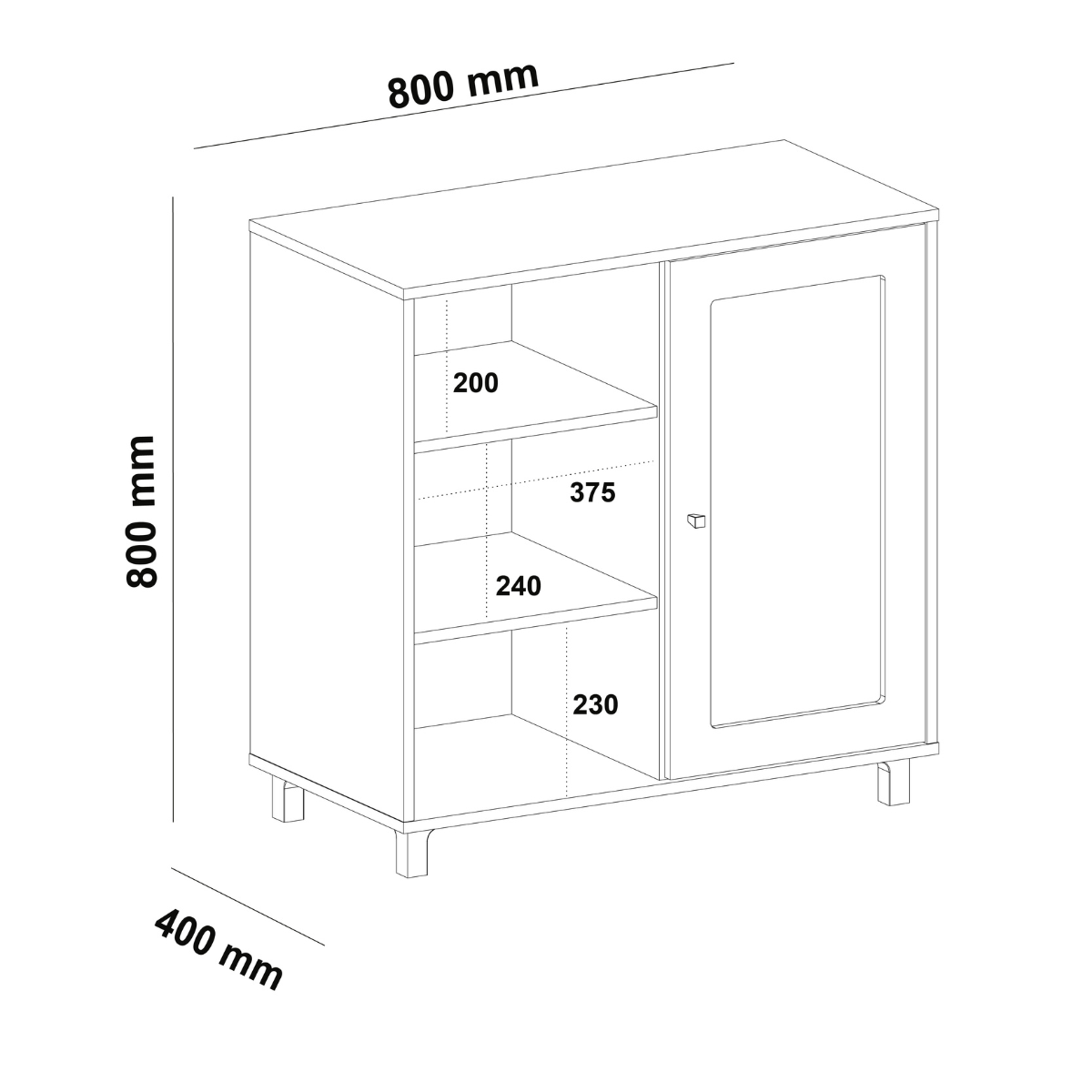 APARADOR BERTOLINI CHARLOTTE PINO OFF WHITE.