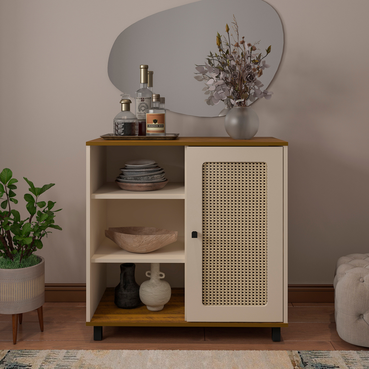 APARADOR BERTOLINI CHARLOTTE PINO OFF WHITE.