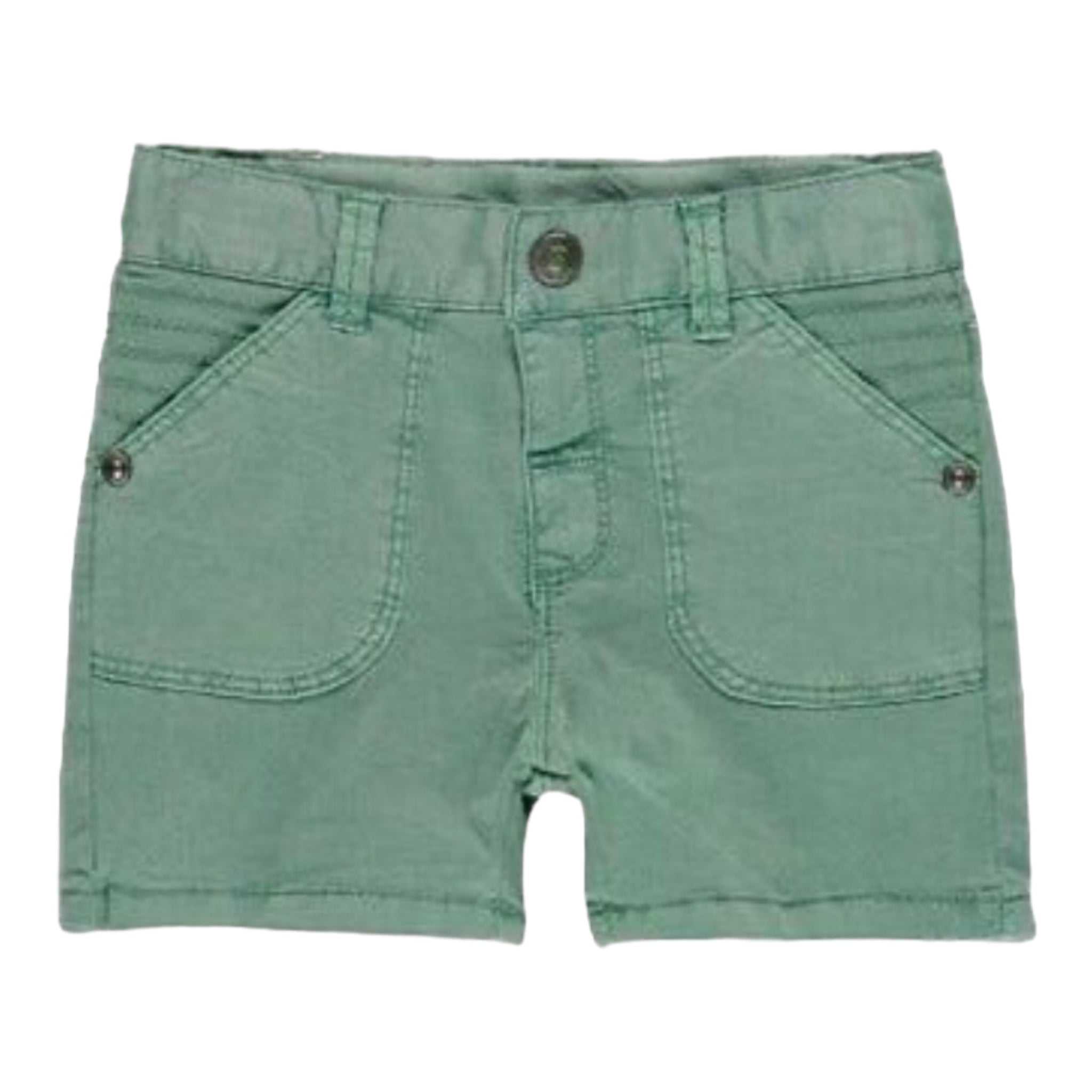 Short de gabardina elástica verde para bebe niño BOBOLI