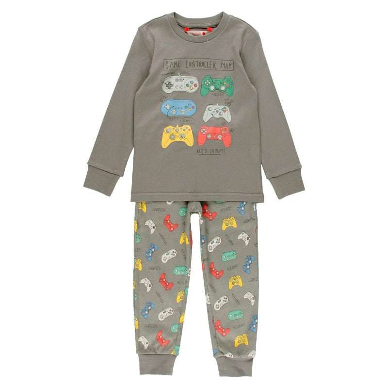 Pijama gris 2 Piezas “GAME CONTROLLER MAP” niño BOBOLI