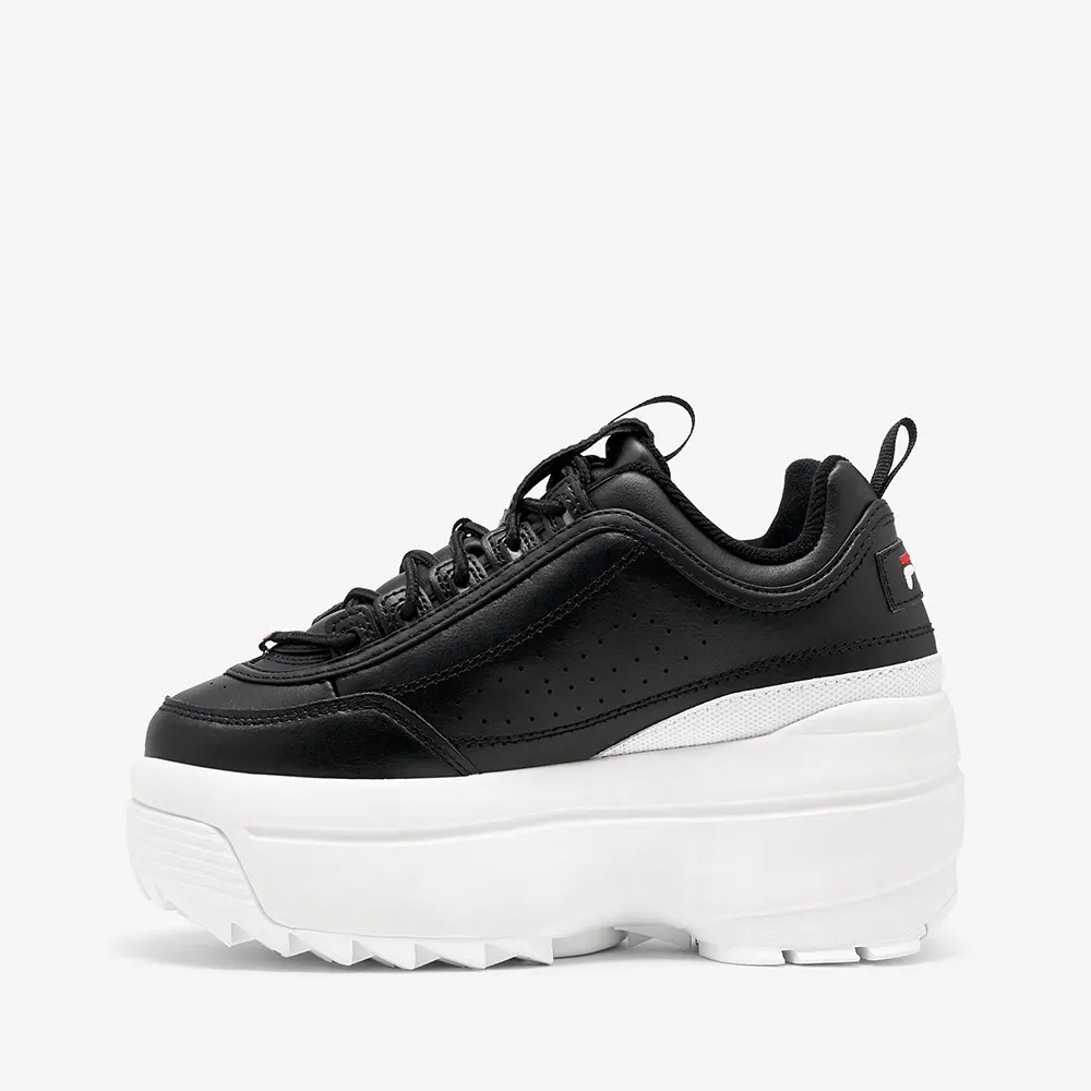 Tenis Fila Disruptor Wedge Negro Blanco de Dama Original